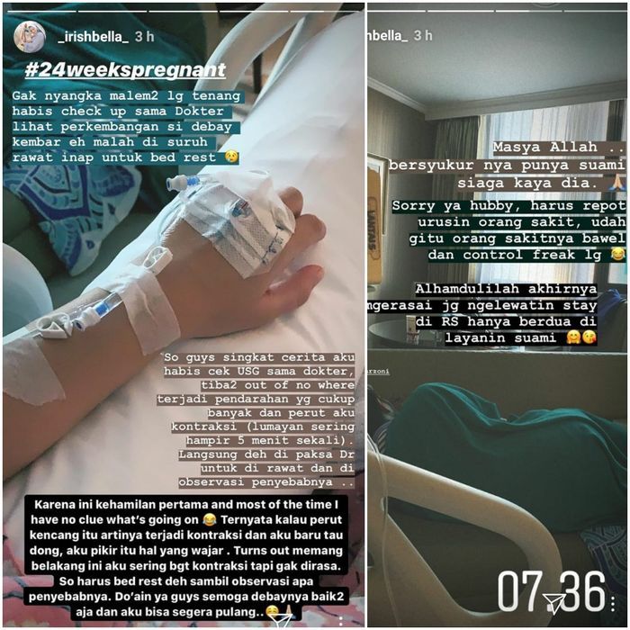 Irish Bella alami pendarahan dan kontraksi perut.