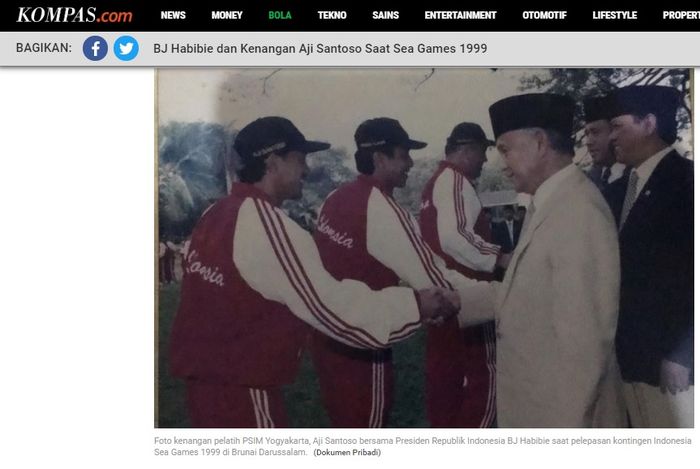 Kenangan Aji Santoso saat dilepas BJ Habibie menuju Brunei Darussalam untuk mengikuti Sea Games 1999.