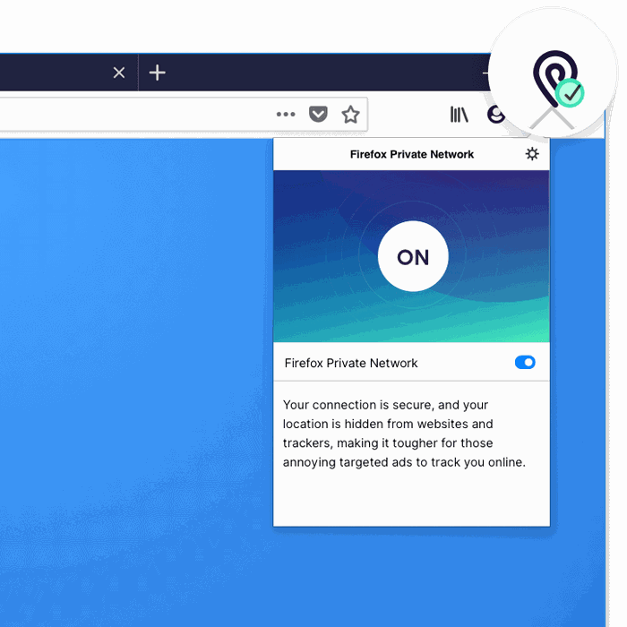 Tampilan Firefox Private Network