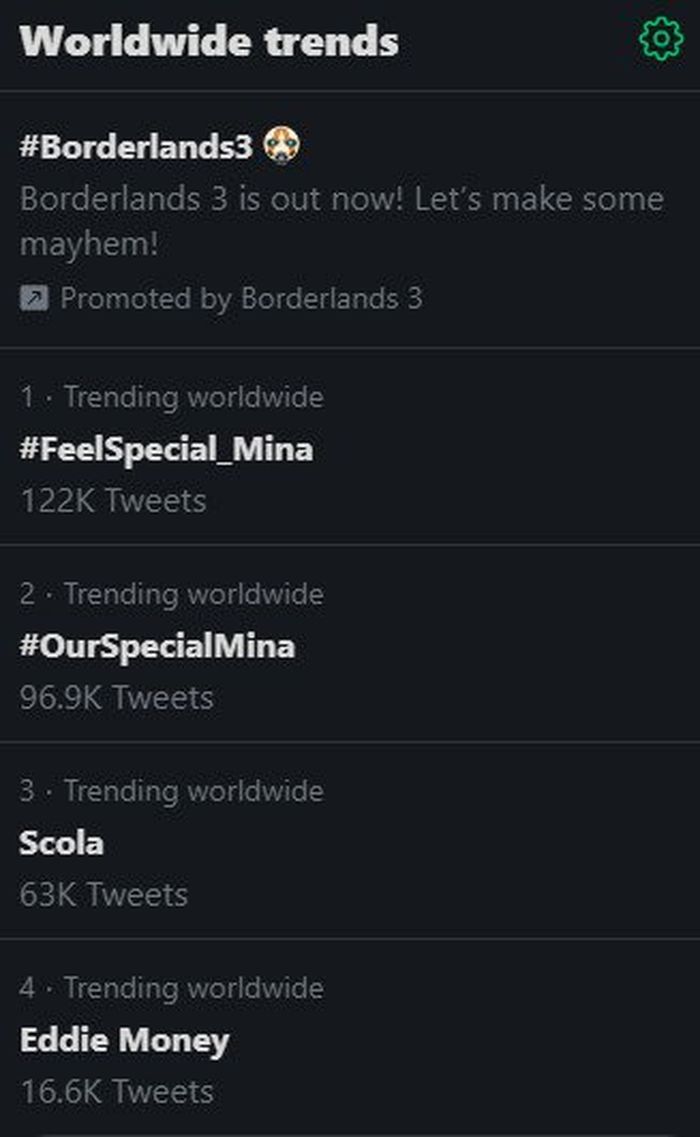 Mina menjadi trending topik dunia di Twitter