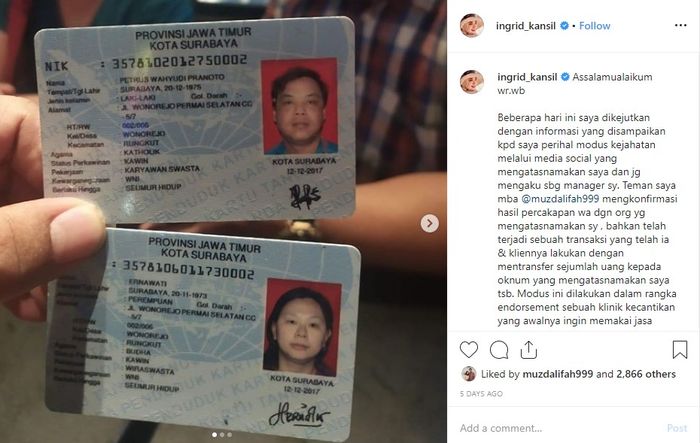 Bisnis Muzdalifah kena tipu