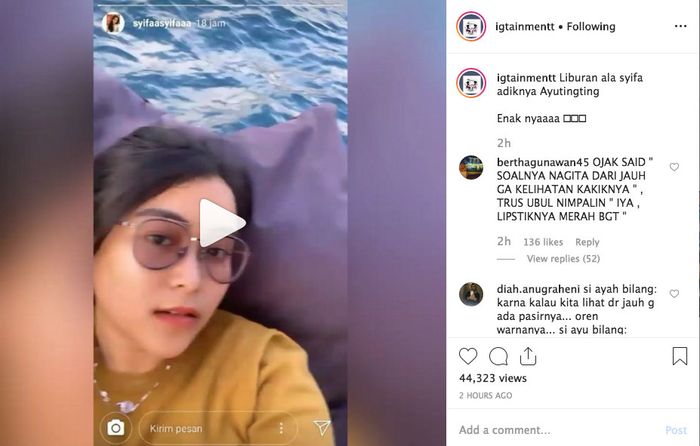 Unggahan Syifa, adik Ayu Ting Ting