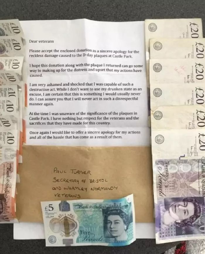 Surat permintaan maaf dan sejumlah uang