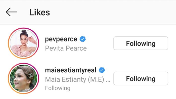 Pevita Pearce menyukai postingan BCL tentang Ariel Noah