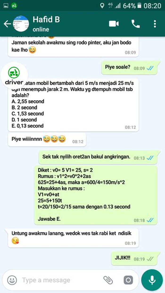Driver ojek online jago matematika.