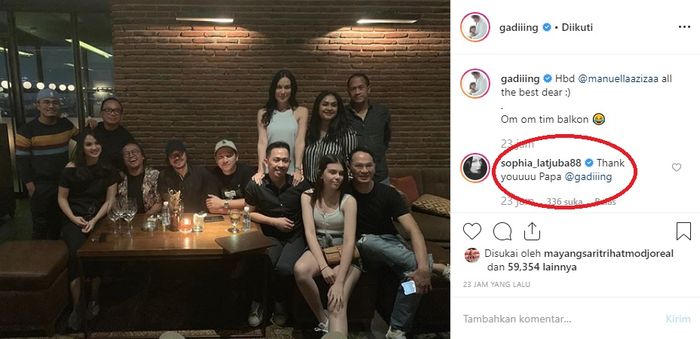 Sohpia Latjuba memanggil Gading Marten papa