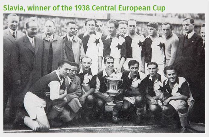 Slavia Prague saat juara Mitropa Cup 1938.