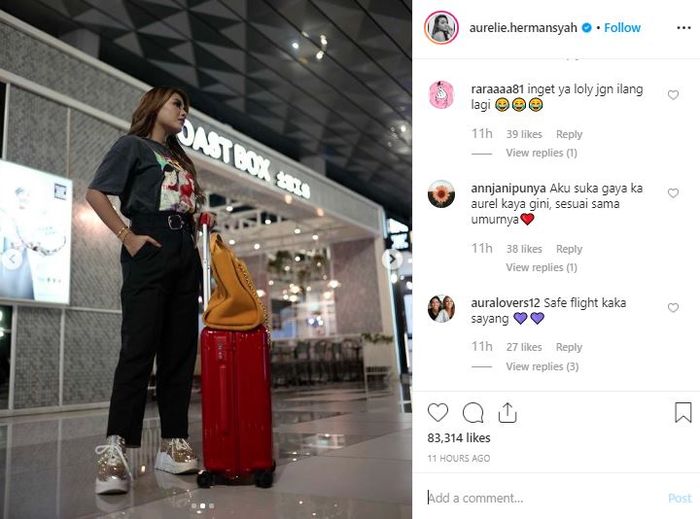Komentar netizen pada tampilan terbaru Aurel Hermansyah