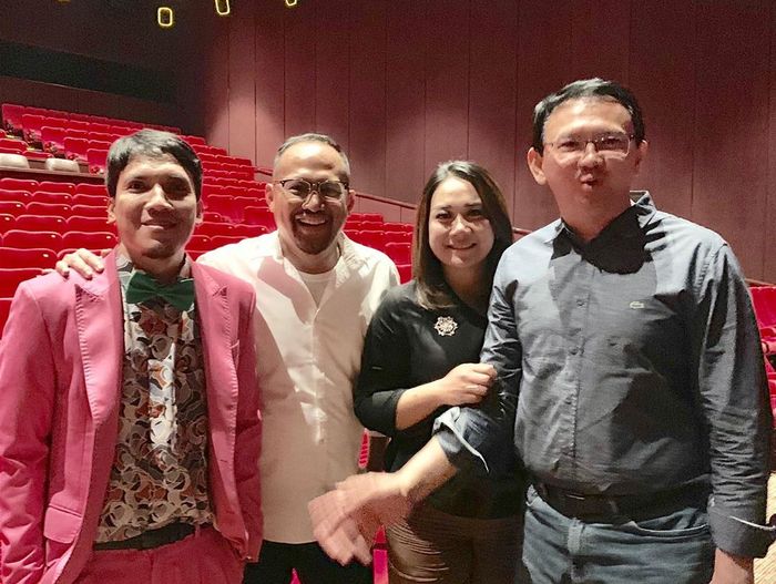 Puput Nastiti Devi saat temani Ahok di premier film Pretty Boys