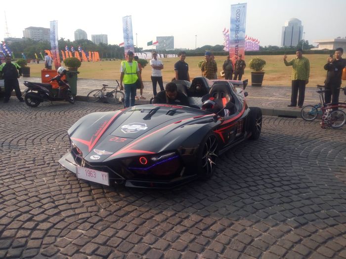 Pameran mobil berenergi listrik di Jakarta E-Prix 2020.