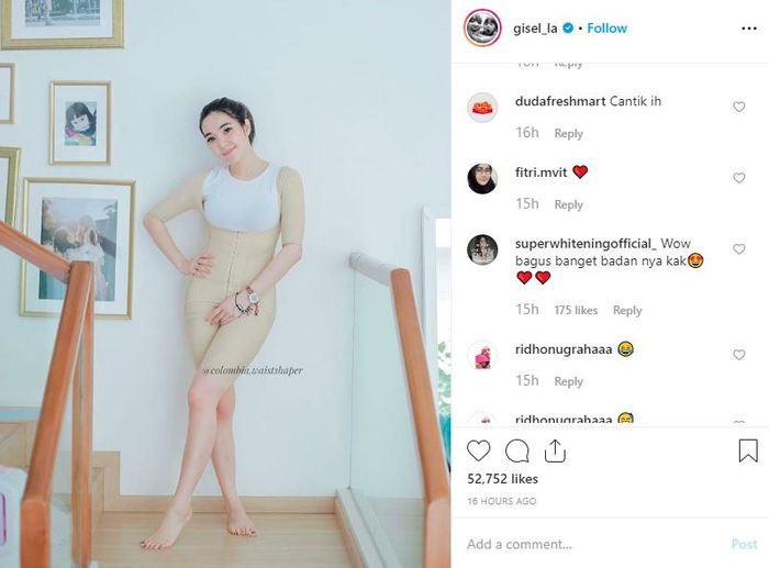 Komentar netizen dalam postingan terbaru Gisella Anastasia