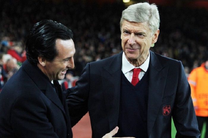 Unai Emery dan Arsene Wenger. 