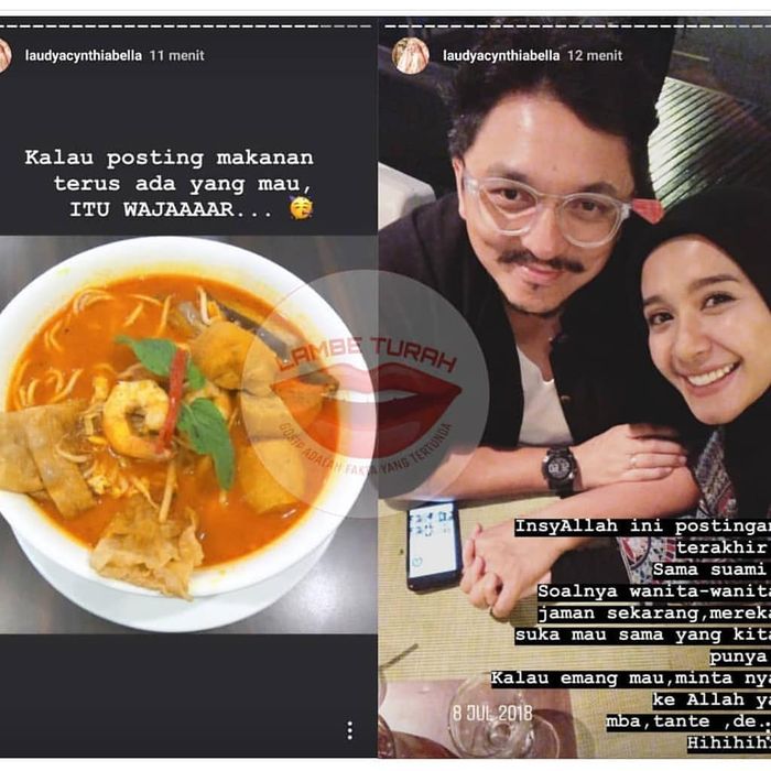 Curhat Soal Wanita Lain, Laudya Cynthia Bella Umumkan Tak akan Unggah Foto Suaminya Lagi