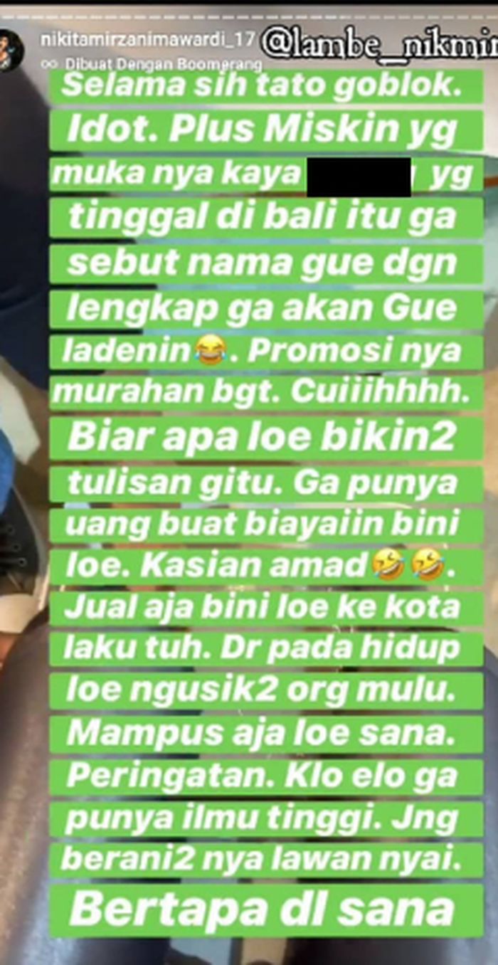 Unggahan Nikita Mirzani