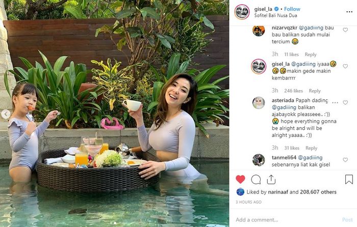 Komentar Gading Marten di foto Gisella Anastasia