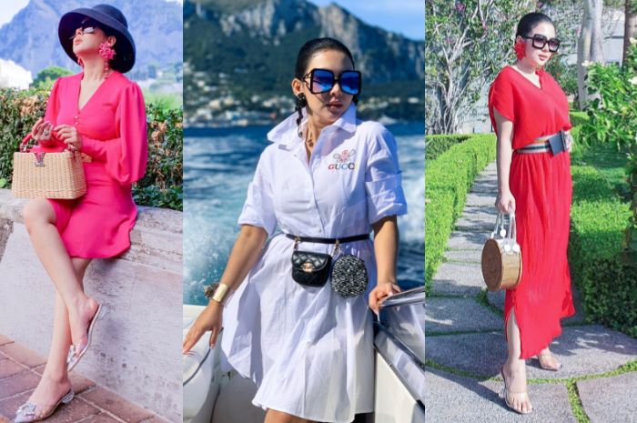 Deretan penampilan cetar Syahrini saat liburan ke Italia