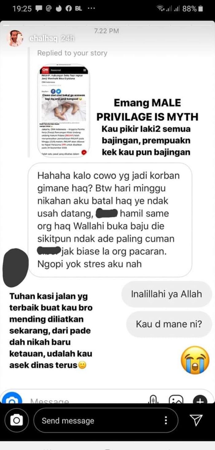 Curahan hati pria yang batal menikah karena tunangannya hamil duluan 