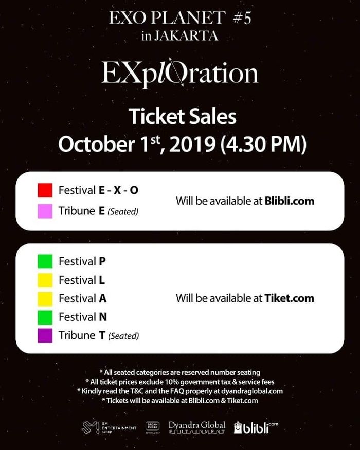 Daftar Harga Tiket Konser EXO Planet #5 Exploration di Jakarta