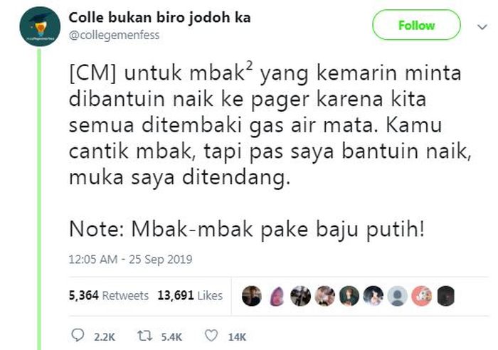 Kumpulan kisah manis di tengah demo mahasiswa di DPR