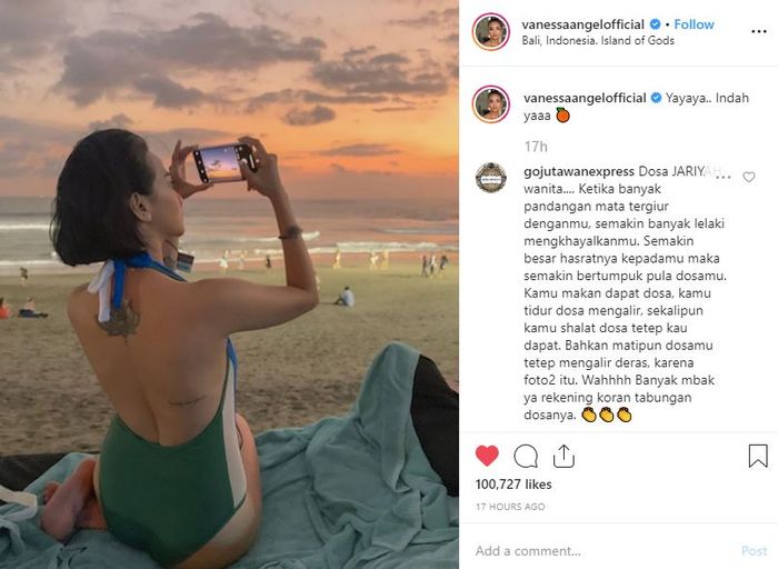 Vanessa Angel dapat ceramah online karena penampilan seksinya