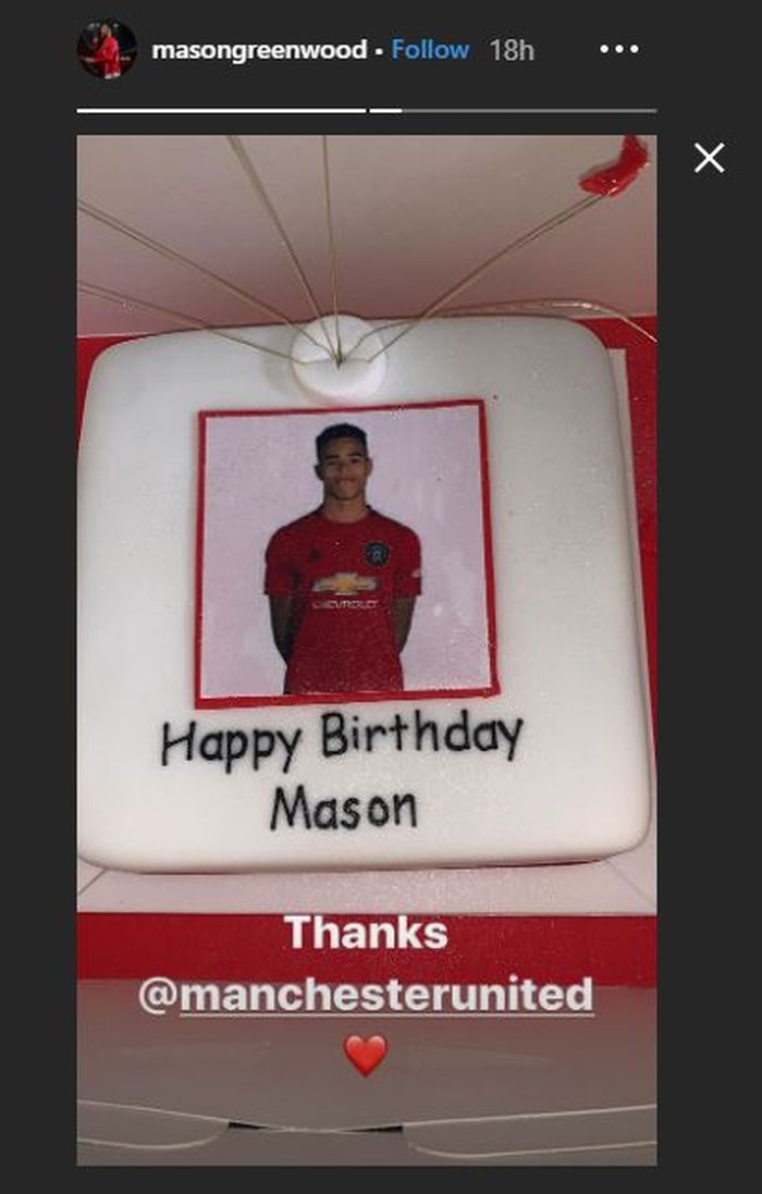 Kue Ulang Tahun Mason Greenwood dari Manchester United