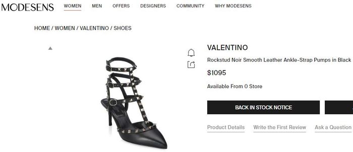 Valentino Rockstud Noir Smooth Leather Ankle-Strap Pumps