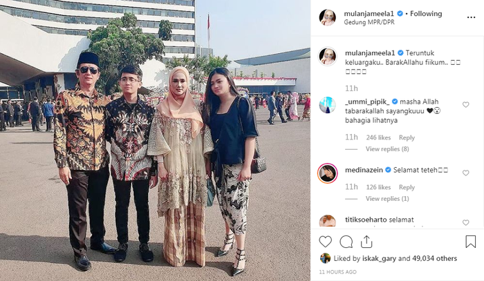Mulan Jameela menghadiri pelantikan anggota DPR RI