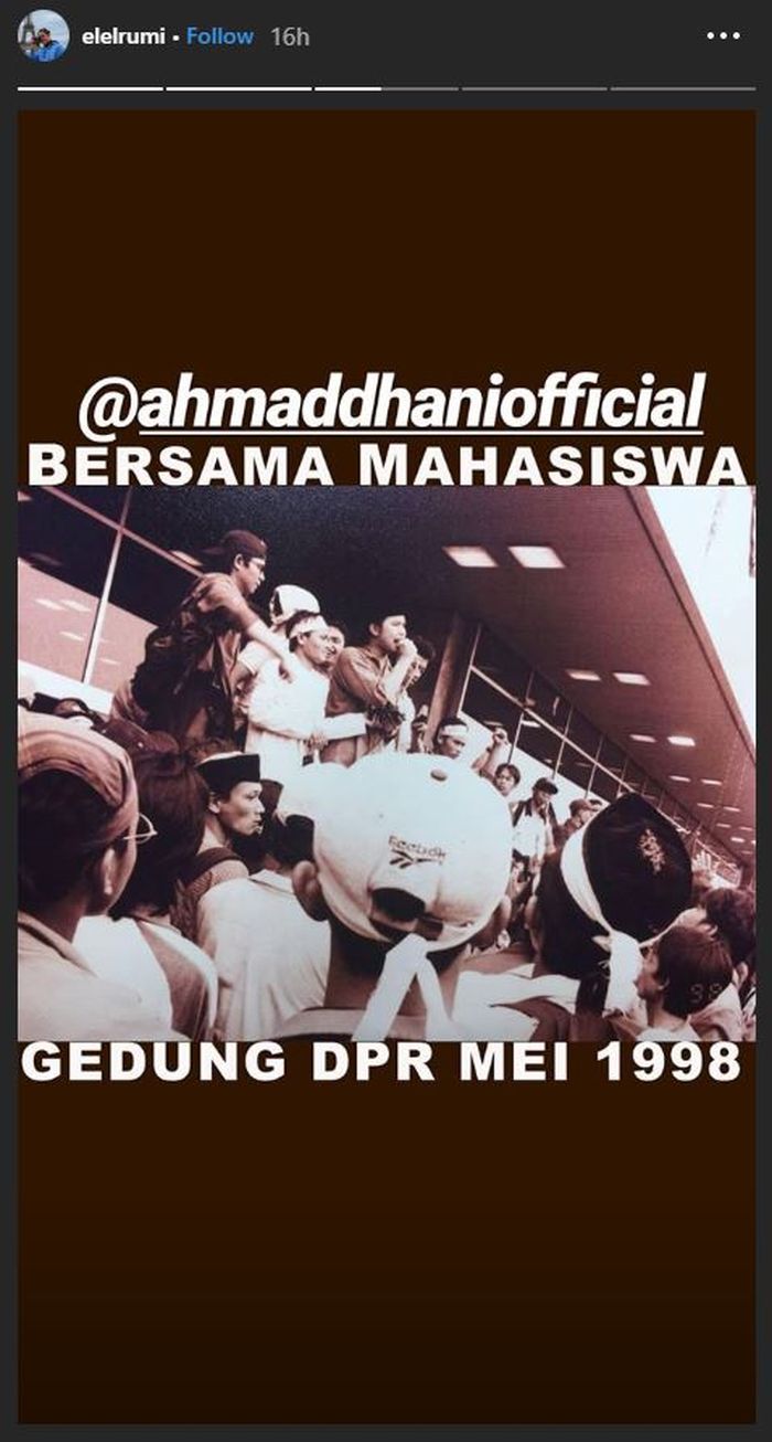 unggahan instagram story El Rumiinstagram/elelrumi
