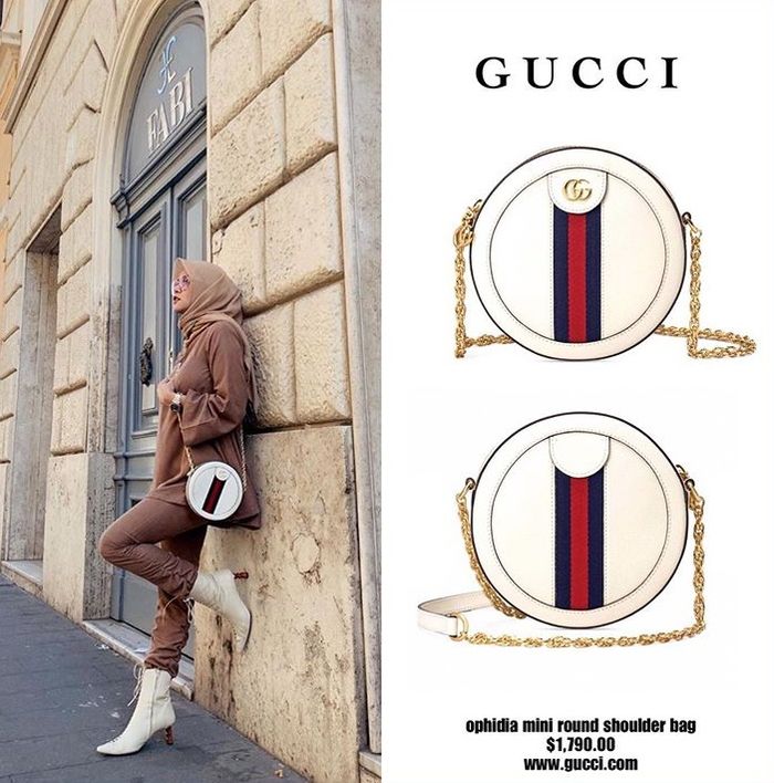 Gucci Ophidia Mini Round Shoulder Bag milik Olla Ramlan