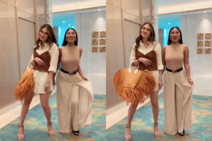 Penampilan seksi Luna Maya kenakan dress super mini yang memamerkan kaki jenjangnya yang putih mulus