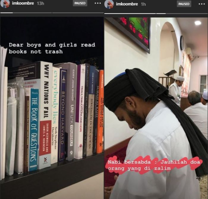Engku Emran unggah sejumlah petuah termasuk sabda Nabi soal 'orang jahat'.