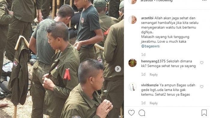Putra sulung Arzeti Bilbina (tengah) menjalani pelatihan