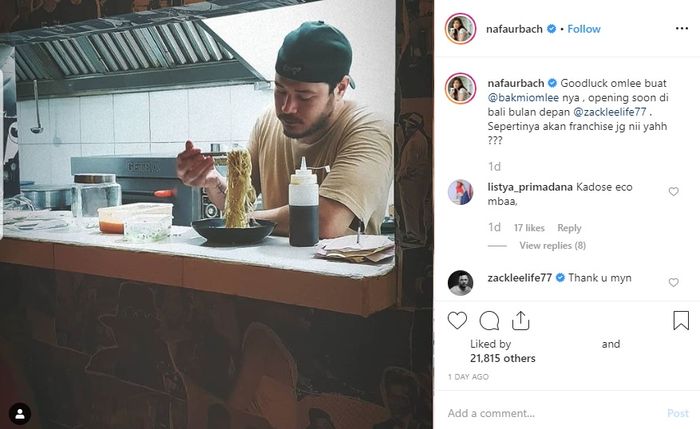 Unggah Foto Zack Lee Usai 2 Tahun Cerai, Nafa Urbach Beri Pesan Manis untuk Mantan Suaminya