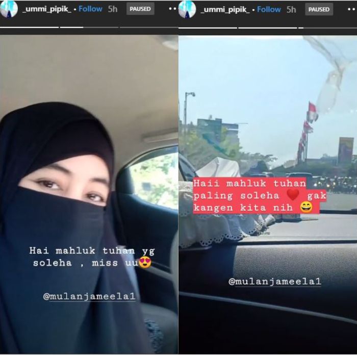 Instagram Story Ummi Pipik untk Mulan