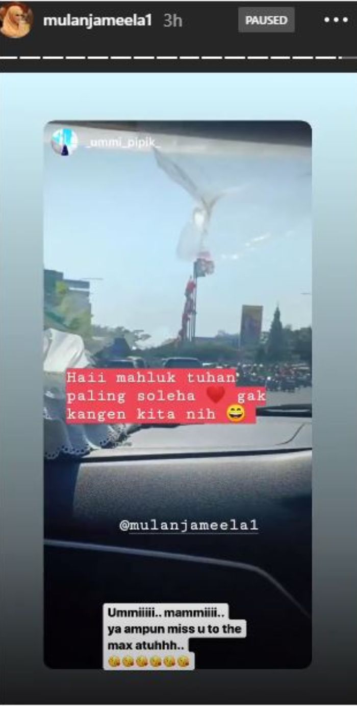 Instagram Story Mulan Jameela untuk Ummi Pipik.