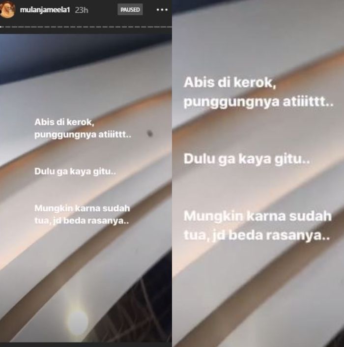 Mulan Jameela mengeluh alami gangguan kesehatan berupa sakit punggung.