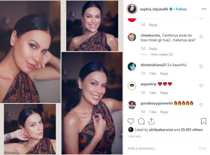 Komentar netizen dalam postingan Sophia Latjuba