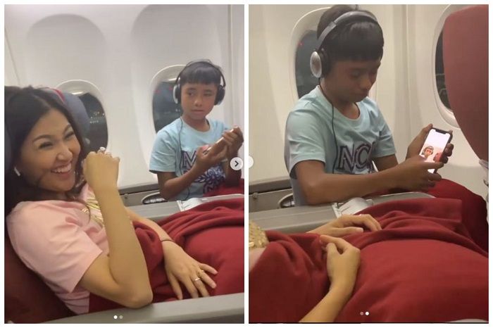 Sarwendah tertawa saat melihat tingkah Betrand Peto