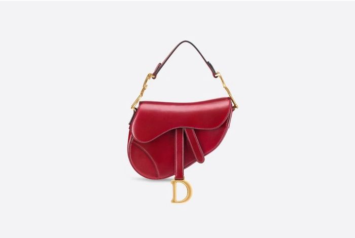 Dior Mini Saddle Bag in Red Calfskin milik Zaskia Sungkar
