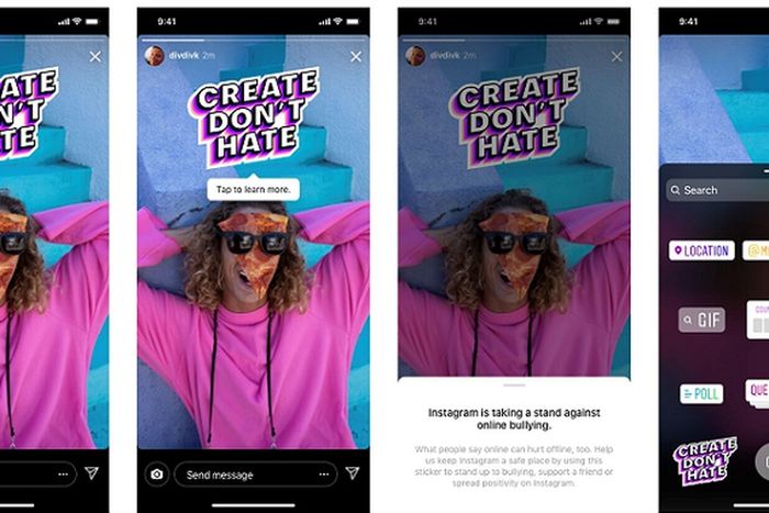 Ilustrasi stiker baru Instagram