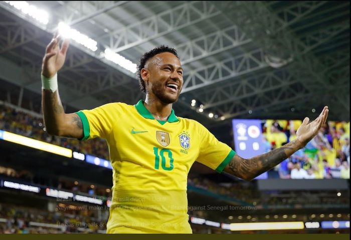 Neymar saat membela timnas Brasil.