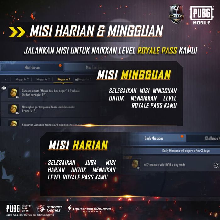 Misi Harian dan misi mingguan