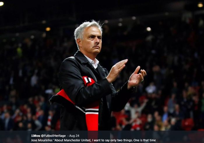 Momen Jose Mourinho sewaktu masih menjabat pelatih Manchester United.