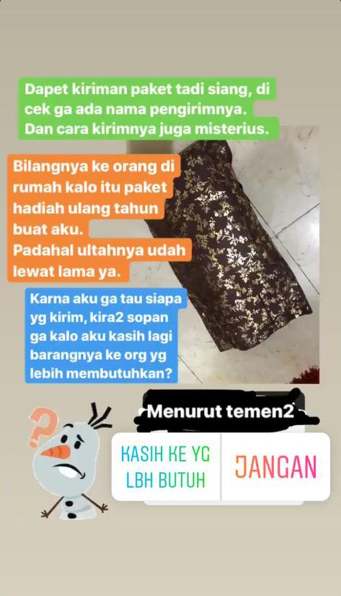 Mulan Jameela mendapat paket misterius
