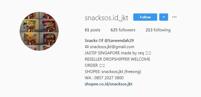 Snack yang dijalankan oleh Sarwendah.
