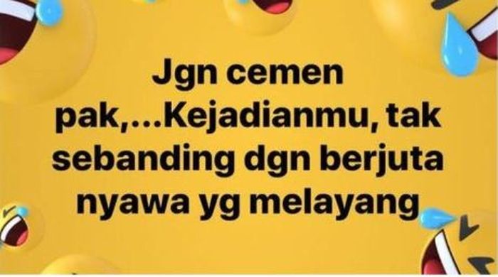 Posting-an atau status istri Kolonel Hendi Suhendi yang nyinyiri kasus penusukan Menko Polhukam, Wiranto