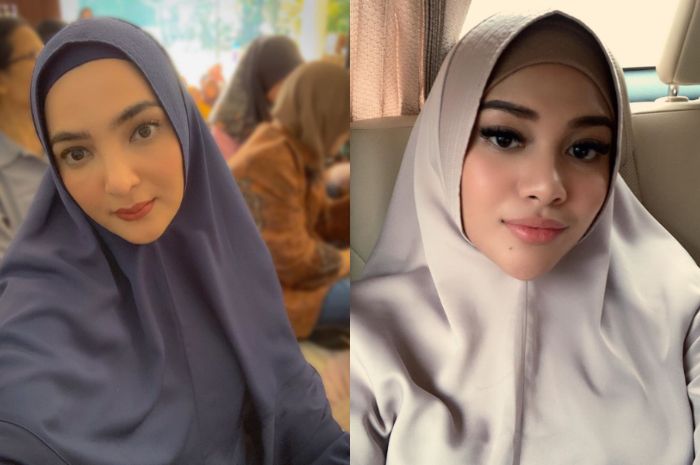 Penampilan baru Ashanty dan Aurel Hermansyah yang semakin anggun kenakan hijab syar'i yang curi perhtaian