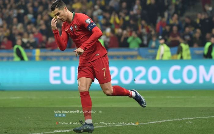 Megabintang timnas Portugal, Cristiano Ronaldo.