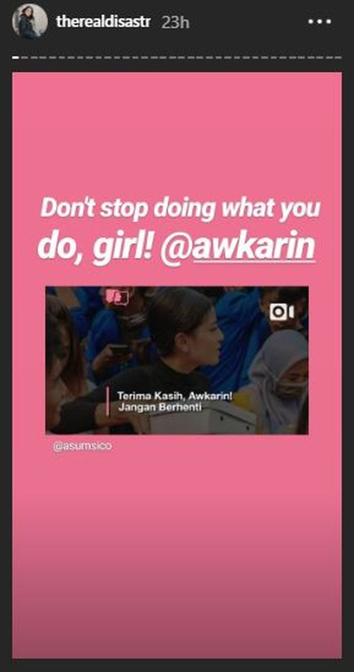 Dian Sastro beri dukungan kepada Awkarin