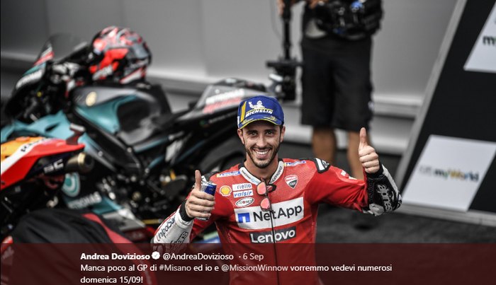 Pembalap tim Mission Winnow Ducati, Andrea Dovizioso.